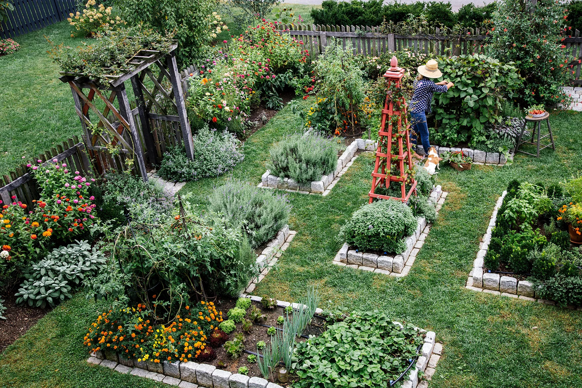 femme travaillant dans le jardin